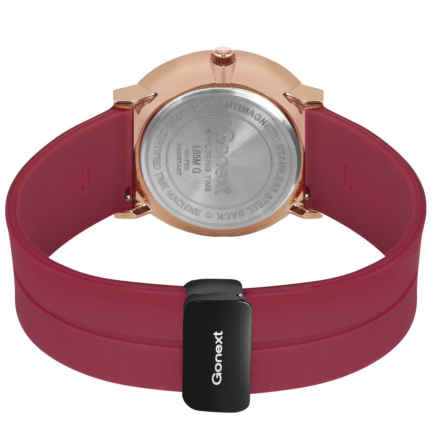 Bestseller unisex large dial elegant Magnetic Silicone Women's Watch with Magnetic Clasp in Wine Red