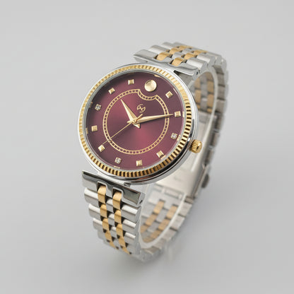 Elegant gold Women's Watch with Diamond-Set Numerals and European chain for luxurious feel