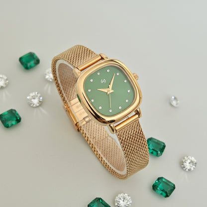 ROSE GOLD BEAUTY DESIGNED TO TURN HEADS EVERY DAY WITH GREEN DIAL