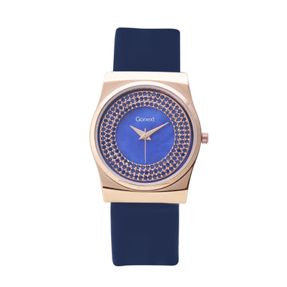 Lightweight party wear Silicone Women's Watch with hook closure blue