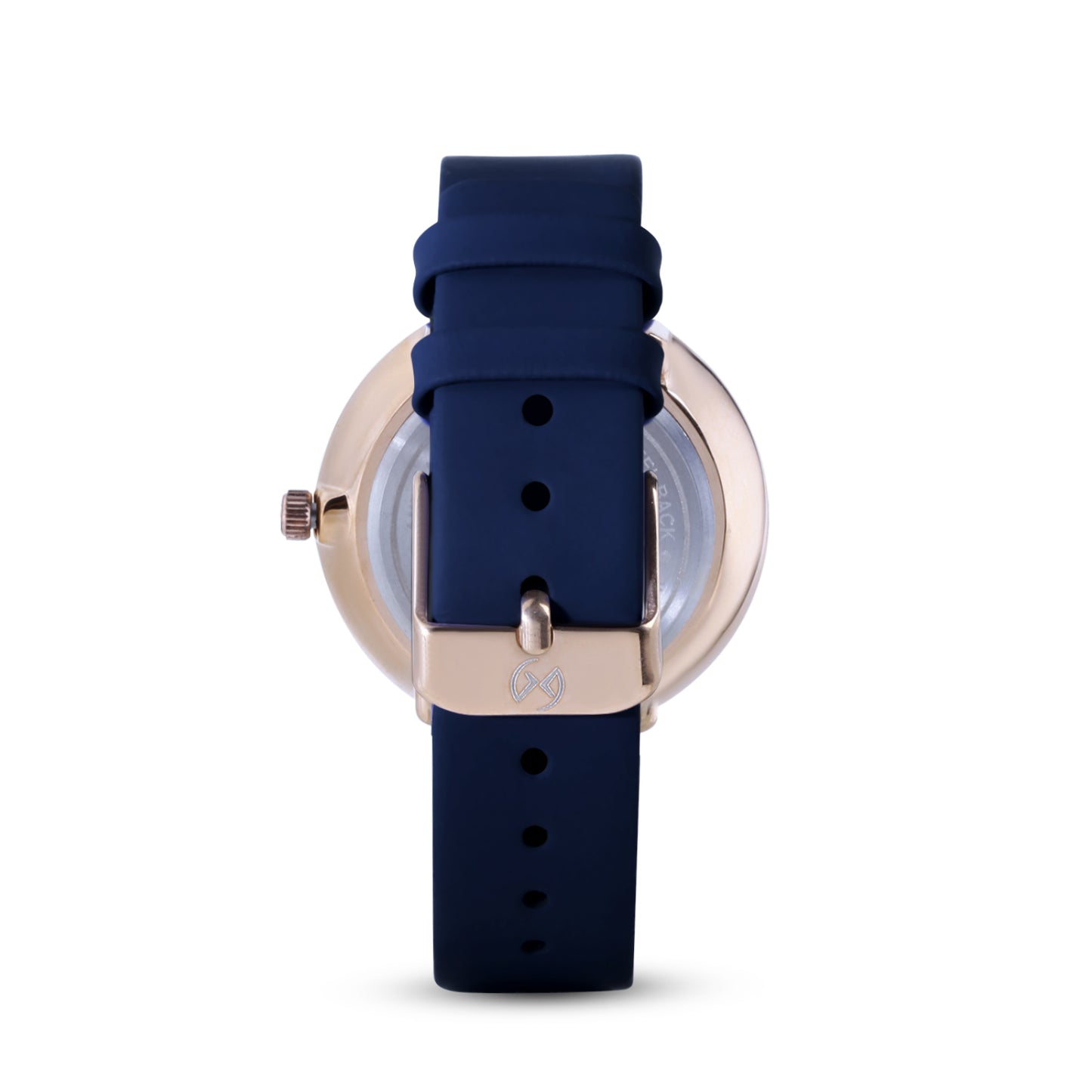 Vibrant blue strap watch with floral index and roman numerals