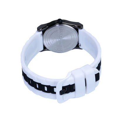 One of a kind Black and white combination silicone watch with jet black case