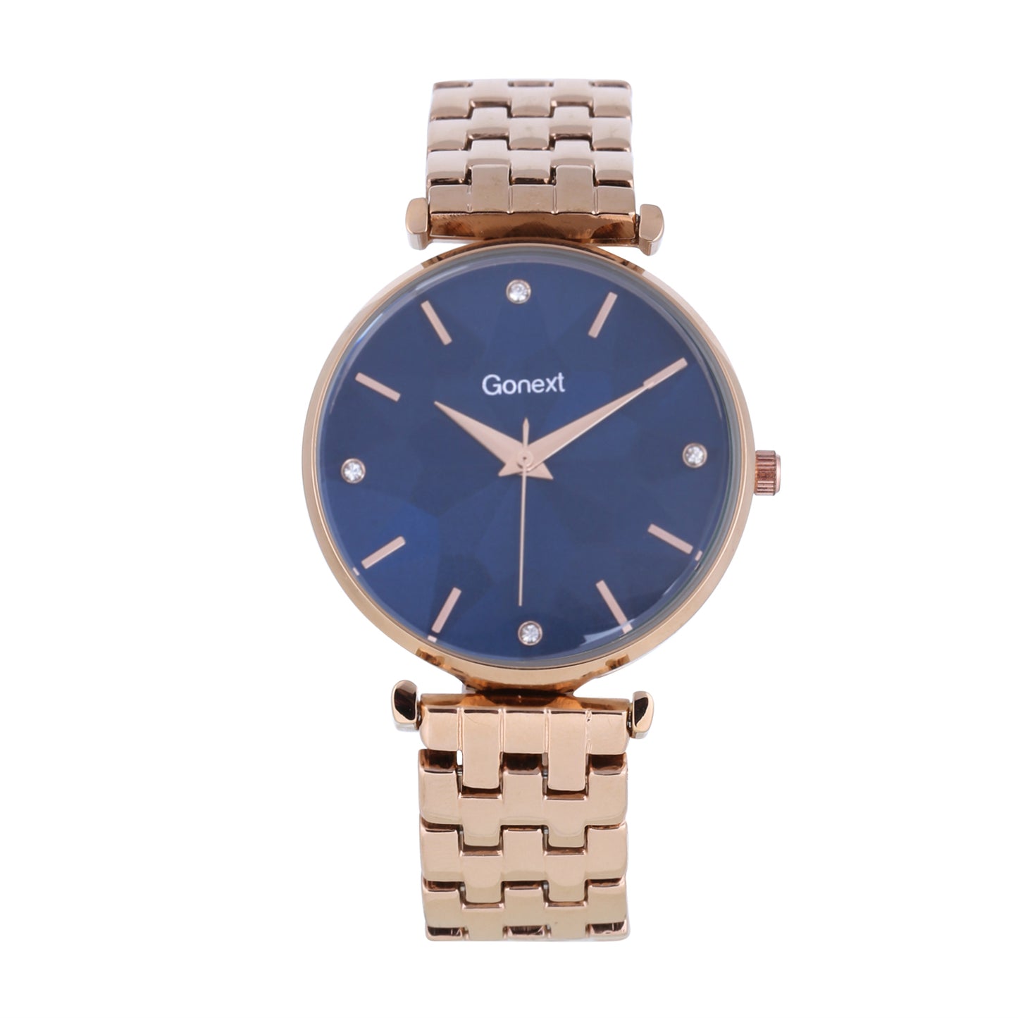 Bestseller Rose Gold Watch with Geometric Blue Dial