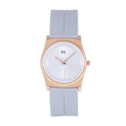 Elegant Magnetic Silicone Women's Watch with Magnetic Clasp Grey