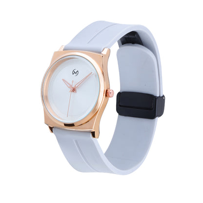 Elegant Magnetic Silicone Women's Watch with Magnetic Clasp Grey