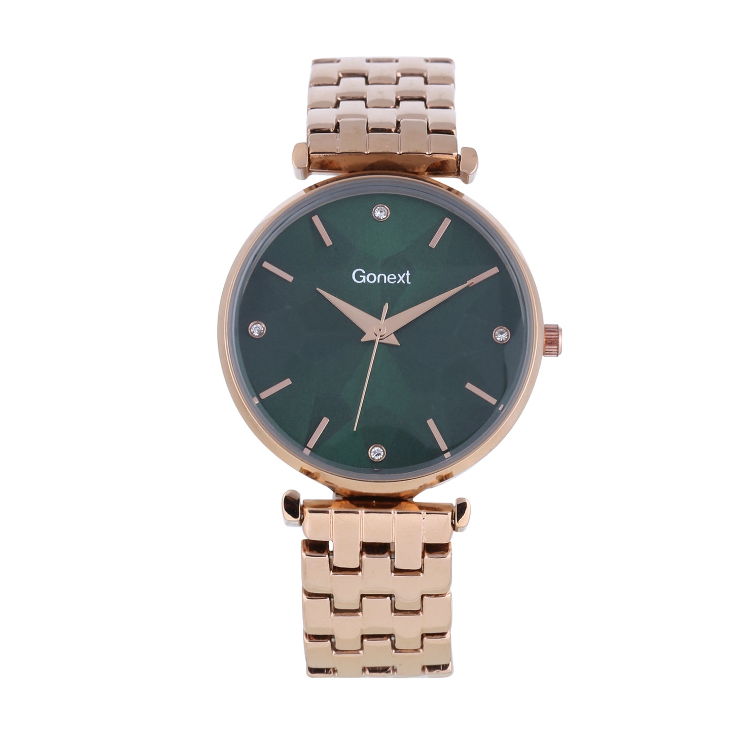 Bestseller Rose Gold Watch with Geometric Green Dial