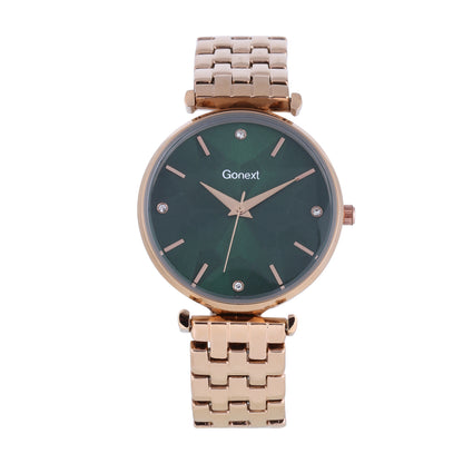 Bestseller Rose Gold Watch with Geometric Green Dial