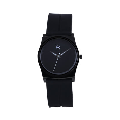 Black silicone watch for women with magnetic closure